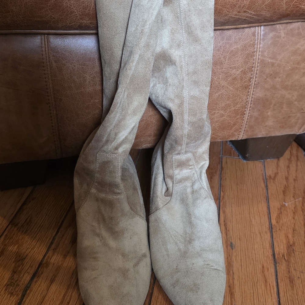 Donald J. Pliner Tan Faux Suede Tall Boots